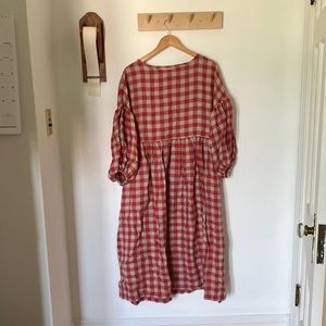 Simply Grey red and tan gingham dress